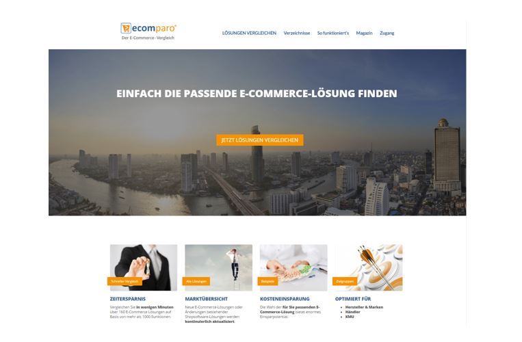 ecomparo.de – Die Vergleichsplattform für Shop & ERP-Systeme