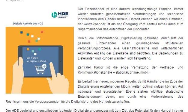 Digitaler Handel beim HDE, Deutschlands größter Handelsverband: Online können se nicht!
