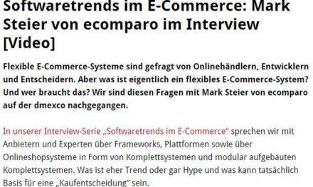 E-Commerce Frameworks, Softwaretrends, ecomparo.de und so