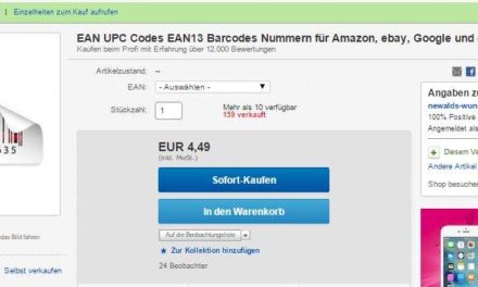 Betrug bei eBay: Illegaler Handel mit GTIN/EAN Nummern