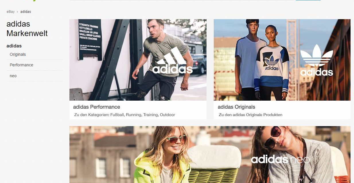 eBay Markenwelt: Adidas geht an den Start