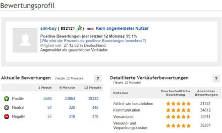 TOP 20 eBay Händler: sim-buy ist gesperrt