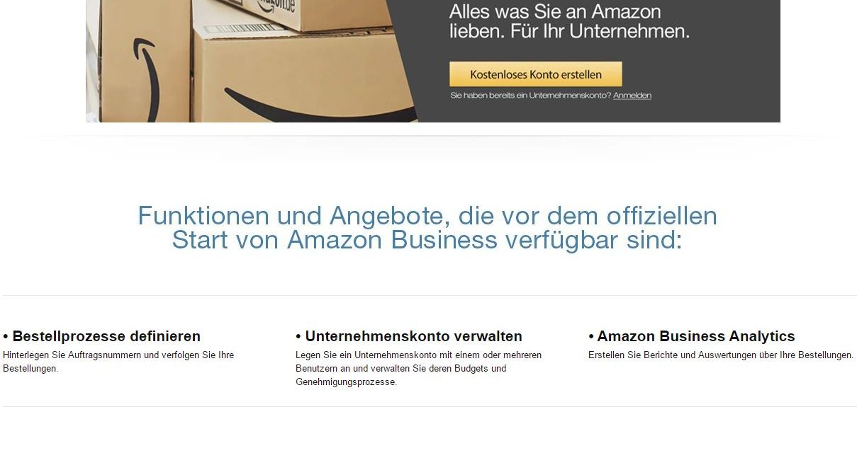 Dass Amazon Business kommt, ist kein Gerücht! Jetzt anmelden!