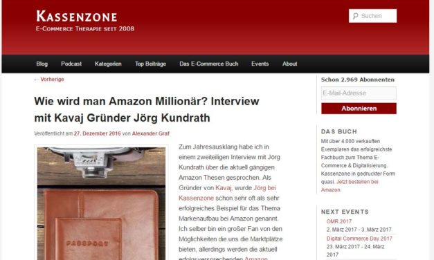 Kassenzone.de: Wie wird man Amazon Millionär? Interview mit Kavaj Gründer Jörg Kundrath