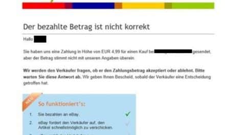 24.12.2016 Neu: Sie bezahlen an eBay #bug