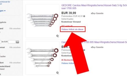 eBay-Suchergebnisse: Veränderung der Darstellung