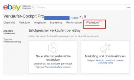 NEU im eBay Verkäufer-Cockpit Pro: Wachstum BETA / Teil I