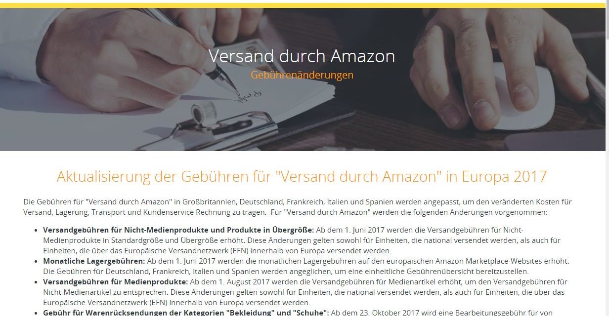 Auch Amazon aktualisiert seine Gebühren:  Versand durch Amazon wird teurer