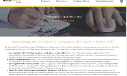 Auch Amazon aktualisiert seine Gebühren:  Versand durch Amazon wird teurer