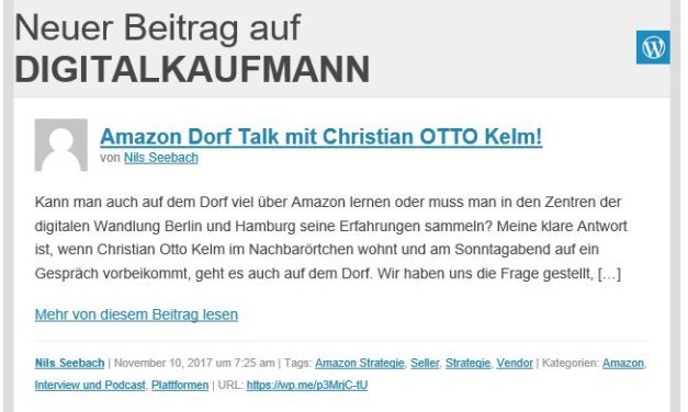 Amazon Dorf Talk: Christian Kelm mit Nils Seebach