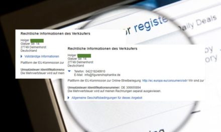 eBays neue Impressum-Anzeige, die Zweite.