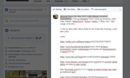 Morning News | 20. Nov. 2017 | GS1 EBook | Amazon Protestaktion