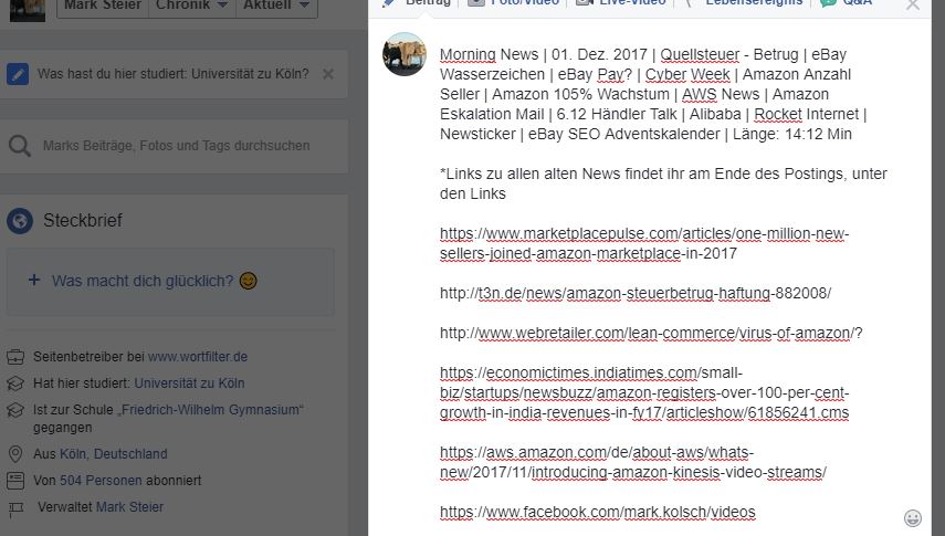 Morning News | 01. Dez. 2017 | Quellsteuer – Betrug