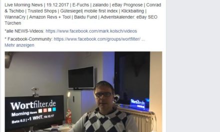 Live Morning News | 19.12.2017 | E-Fuchs | zalando | eBay Prognose