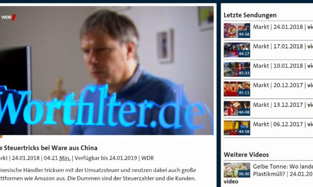 WDR Markt: Die Steuertricks bei Ware aus China – Video 4:21 Minuten