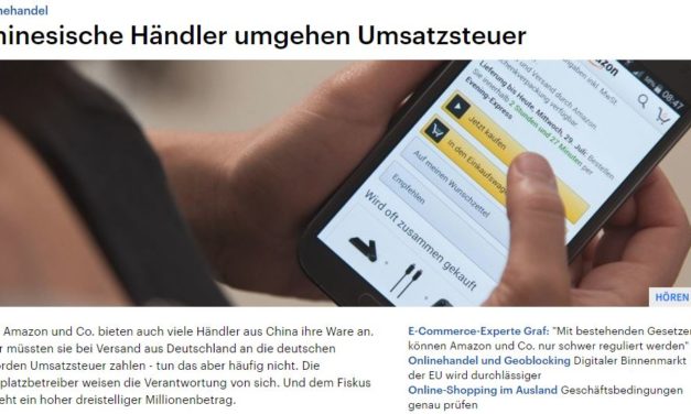 Deutschlandfunk: Chinesische Händler umgehen Umsatzsteuer