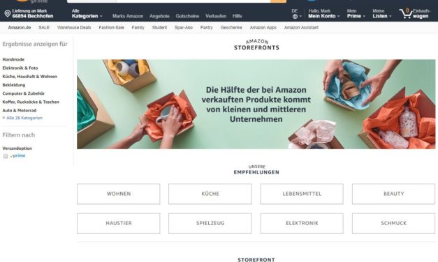 Heute startet Amazon Storefronts mit viel Tamtam