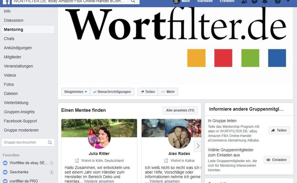 Neu: Facebook-Mentoring-Programm in der Wortfilter Community