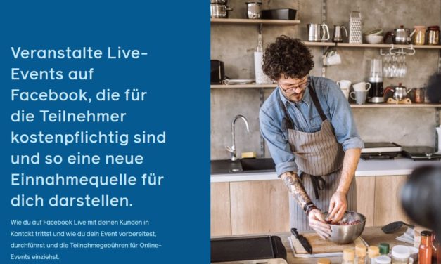 Facebook bietet kostenpflichtige Online-Events für Seiten an