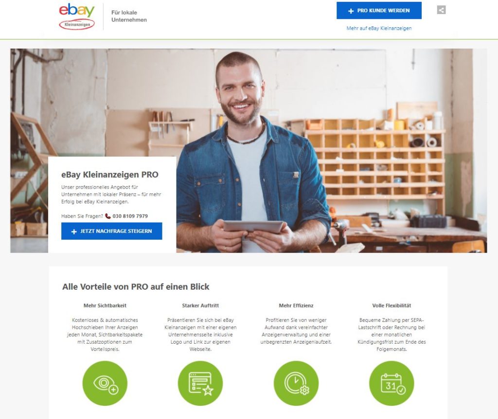 eBay Kleinanzeigen PRO Account Registrierung 