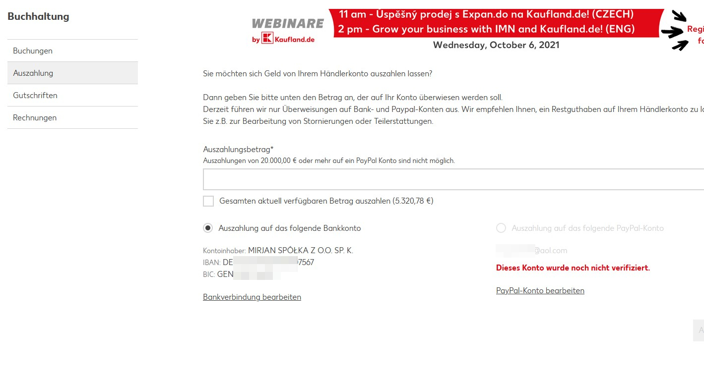 Kaufland.de: Ausfall und Datenleck - Screenshot