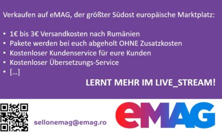 Livestream: Verkaufen auf eMAG am 10. Nov. 19:30 Uhr