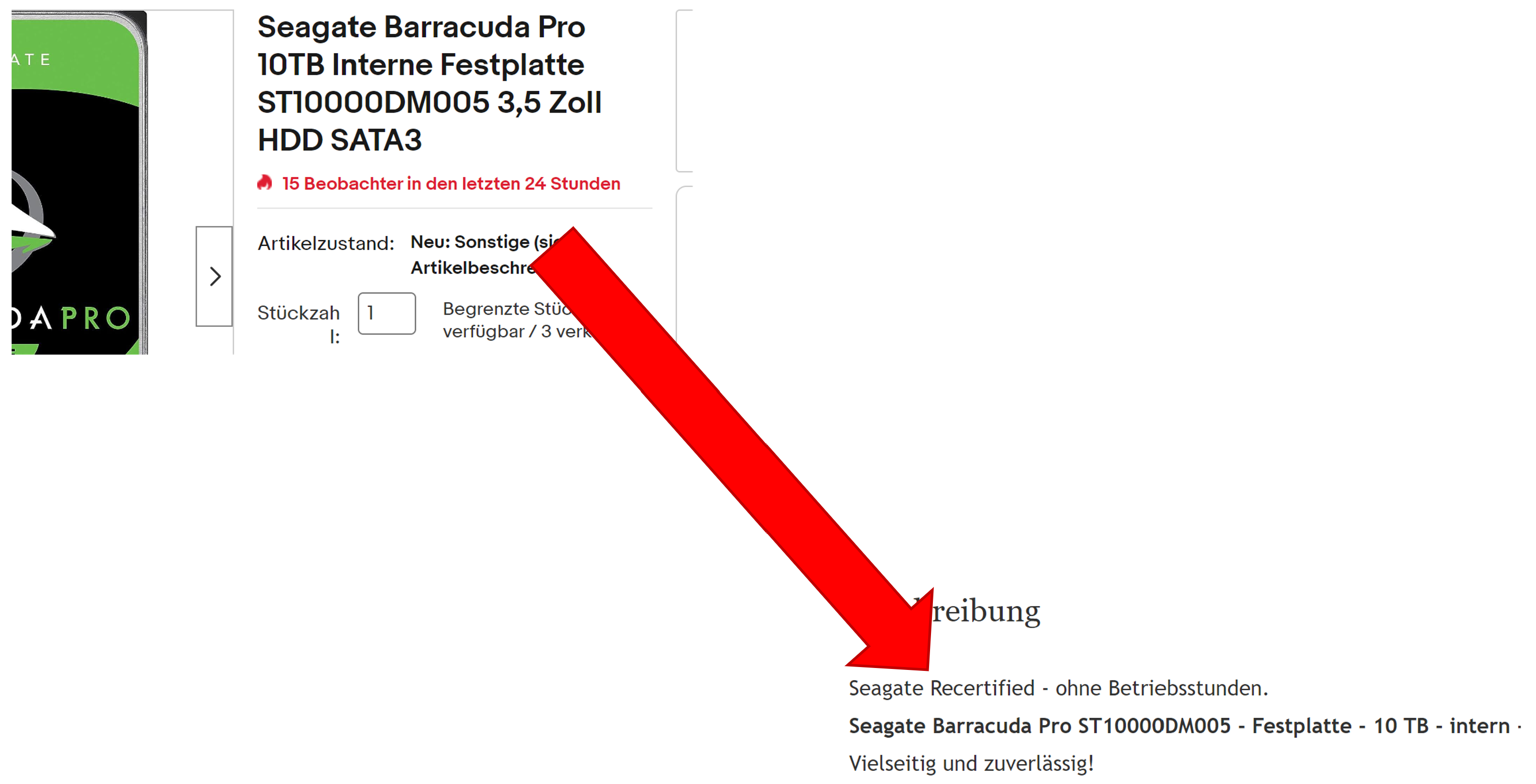 Fake: Seagate Barracuda Pro 10TB Interne Festplatte ST10000DM005 3,5 Zoll HDD SATA3