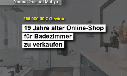Auf Mabya: 19 Jahre alter Online-Shop für Badezimmer zu verkaufen