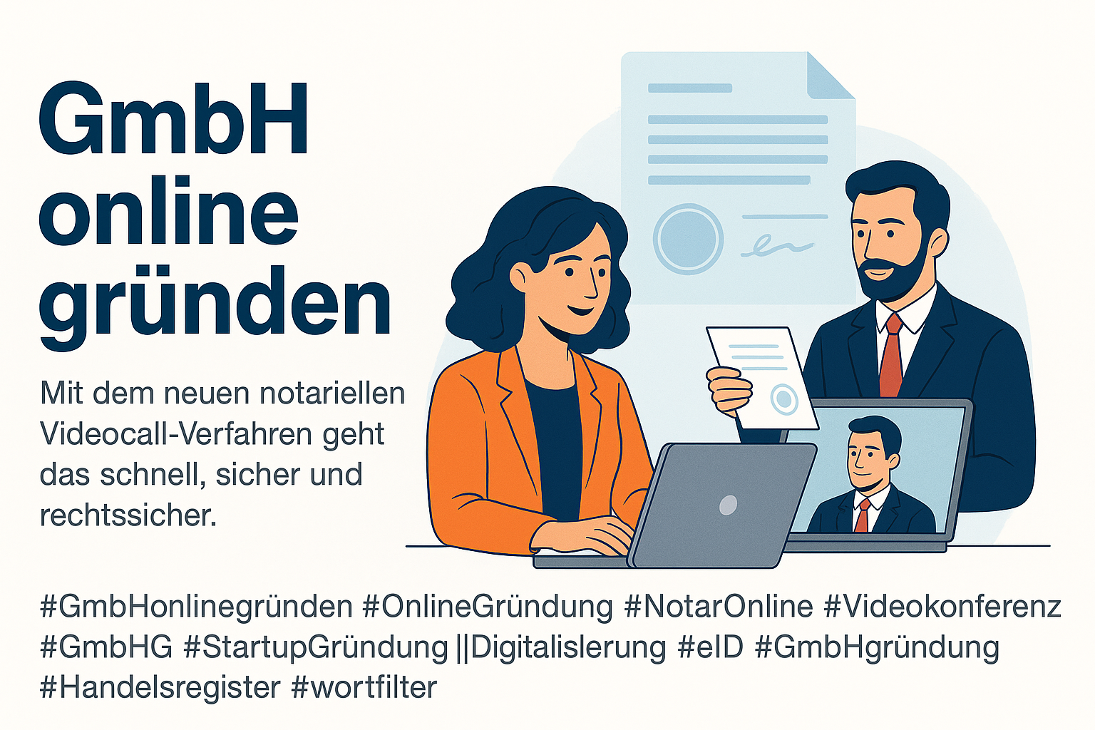 GmbHonlinegründen, OnlineGründung, NotarOnline, Videokonferenz, GmbHG, StartupGründung, Digitalisierung, eID, GmbHgründung, Handelsregister, wortfilter, gmbh online gründen