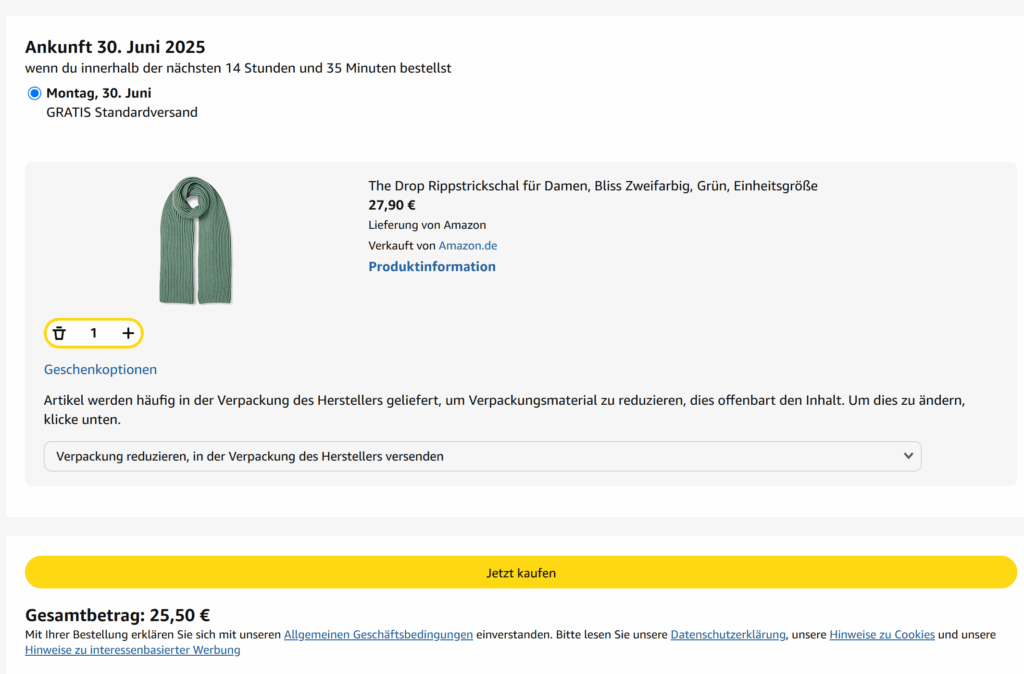 Materialangabe Bestellübersicht, Fashion E-Commerce, Abmahnung Textilkennzeichnung, LG Berlin, Amazon Fashion, eBay Mode, Zalando Händler, Verbraucherrecht, Plattformrecht, TextilkennzG