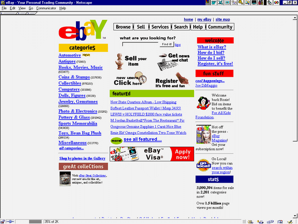 Erste eBay Seite 1995