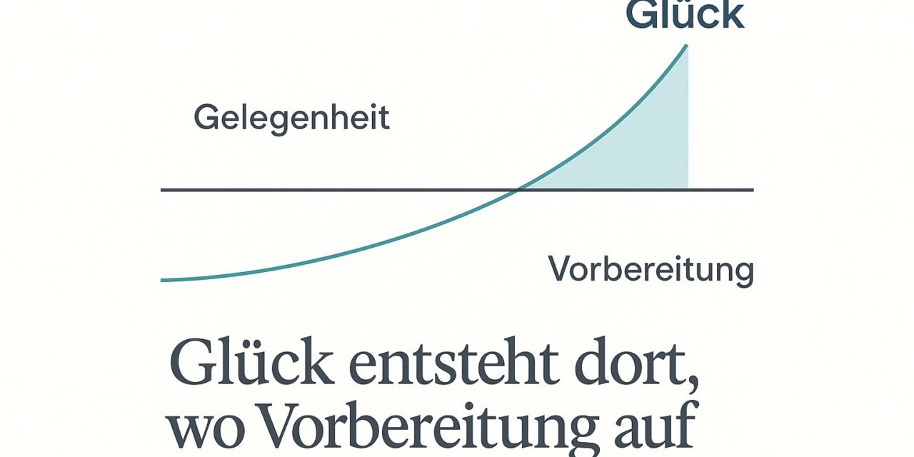 Für Unternehmer: Glück entsteht dort, wo Vorbereitung auf Gelegenheit trifft.