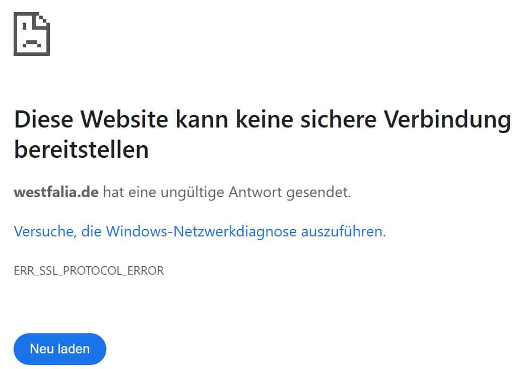 westfalia.de abgeschaltet