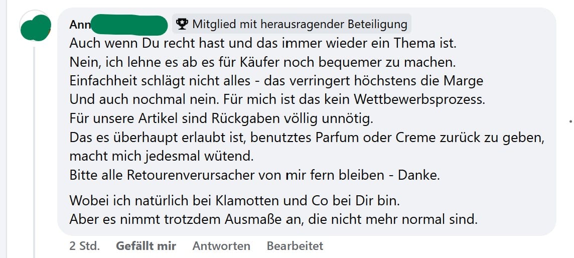 Widerruf Kosmetika