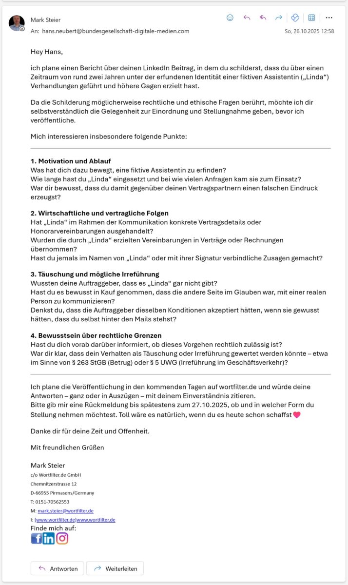 Fragen an Hans Neubert