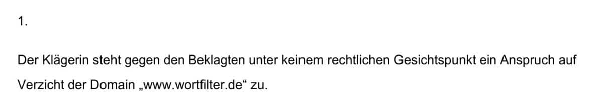 Urteil: Mark Steier bleibt rechtmäßiger Eigentümer von wortfilter.de