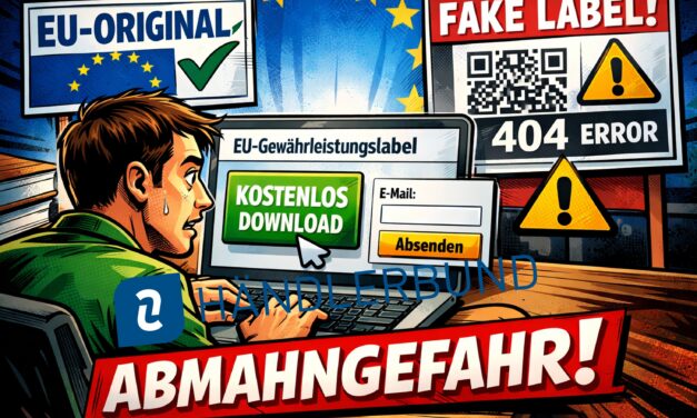 Warnung: Wer das EU-Gewährleistungslabel des Händlerbund nutzt ist abmahngefährdet