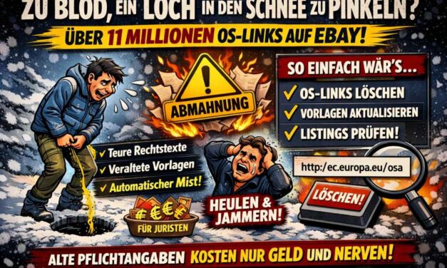 eBay & Co: Über 11 Millionen Links zur OS-Plattform abmahnbar