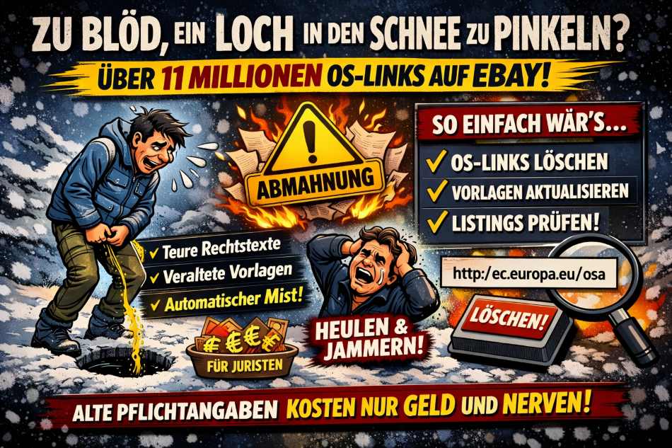 eBay & Co: Über 11 Millionen Links zur OS-Plattform abmahnbar