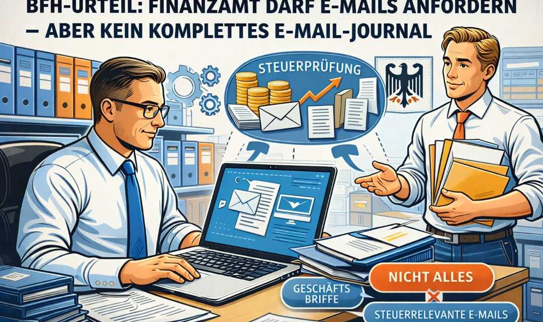 BFH-Urteil: Finanzamt darf E-Mails anfordern – aber kein komplettes E-Mail-Journal