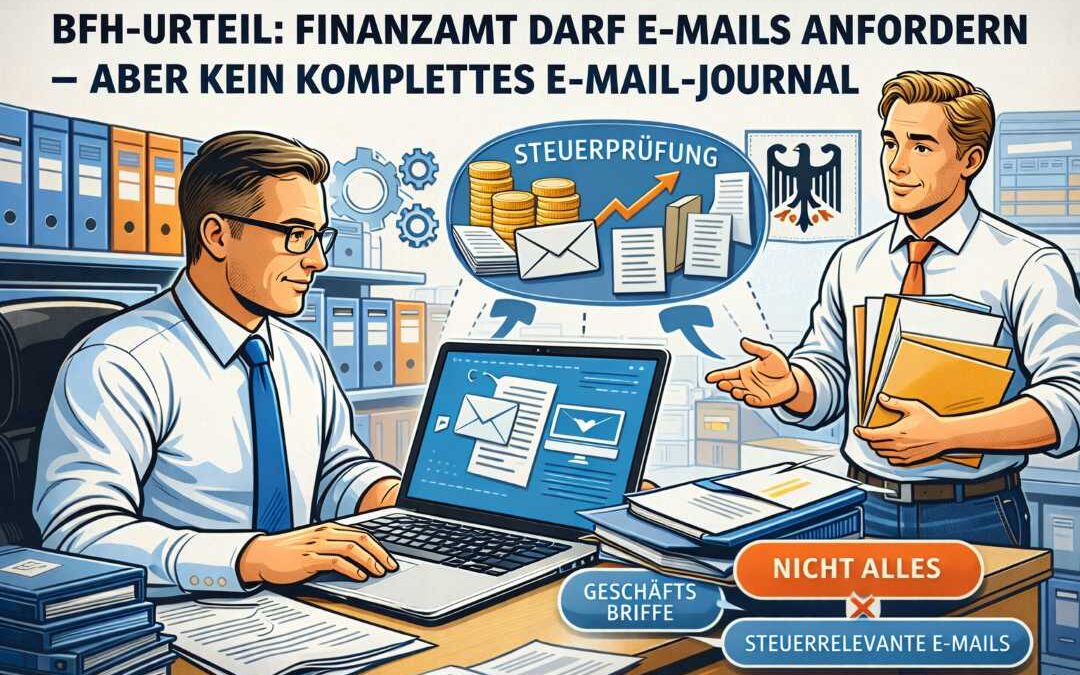 BFH-Urteil: Finanzamt darf E-Mails anfordern – aber kein komplettes E-Mail-Journal