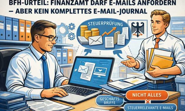 BFH-Urteil: Finanzamt darf E-Mails anfordern – aber kein komplettes E-Mail-Journal