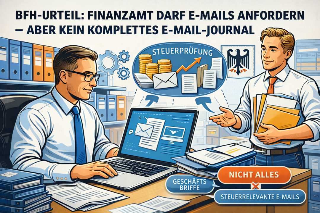 Finanzamt E-Mails anfordern während der Betriebsprüfung - wortfilter.de