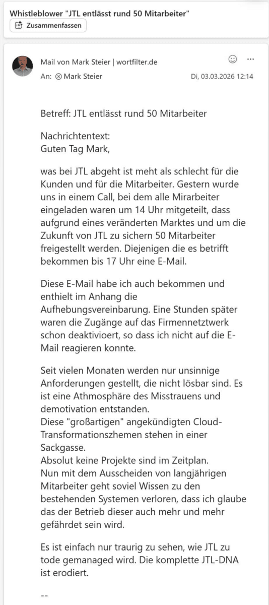 Wie ein Betriebsrat das Arbeitsumfeld bei JTL-Software verbessert hätte